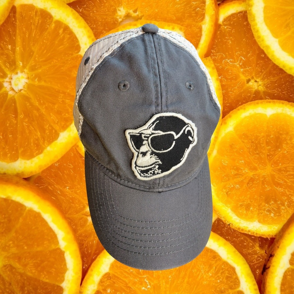 Legacy 92 Men's Gray Mesh Trucker Hat Monkey Sunglasses Patch‎ Baseball Cap